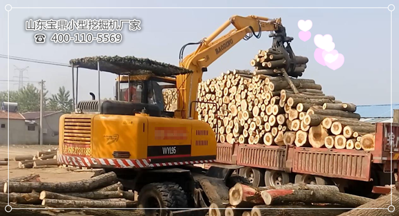山東寶鼎小型挖掘機廠家輪式抓木機產(chǎn)品