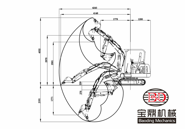 寶鼎23微型挖掘機工作參數(shù)