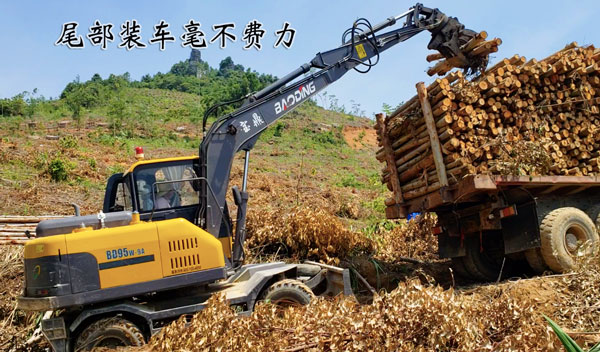 寶鼎95輪式挖掘機(jī)抓木機(jī)作業(yè).jpg