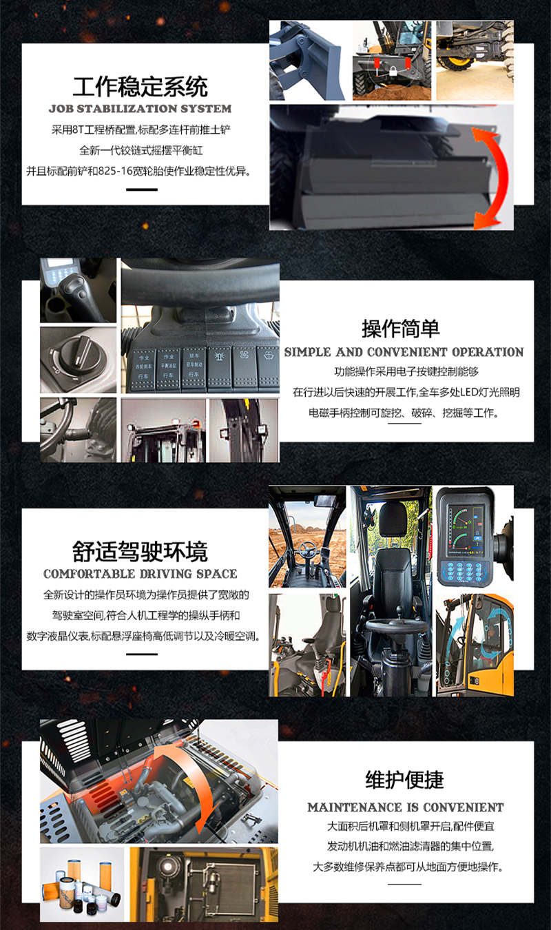 寶鼎BD80W-8輪式挖掘機(jī)特點(diǎn)介紹