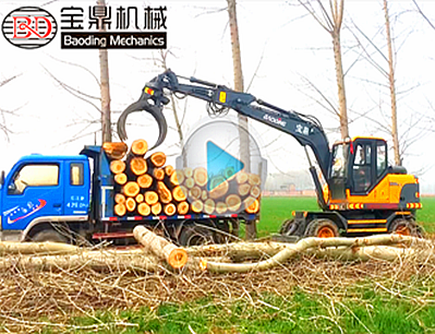 2018款寶鼎BD95w-9抓木機(jī)實地裝車工作介紹-寶鼎抓木機(jī)廠家